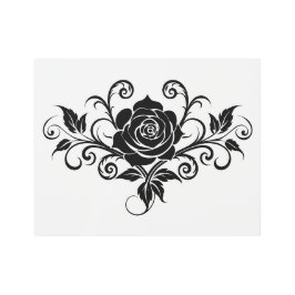 Impresión En Metal Modern Black Rose Printed Metal Artwork