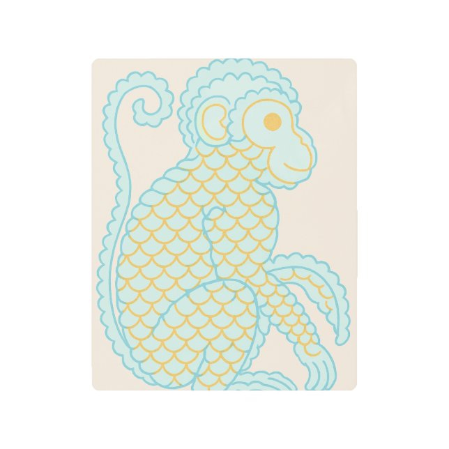 Impresión En Metal Modern Stylized Monkey Metal Print (Anverso)