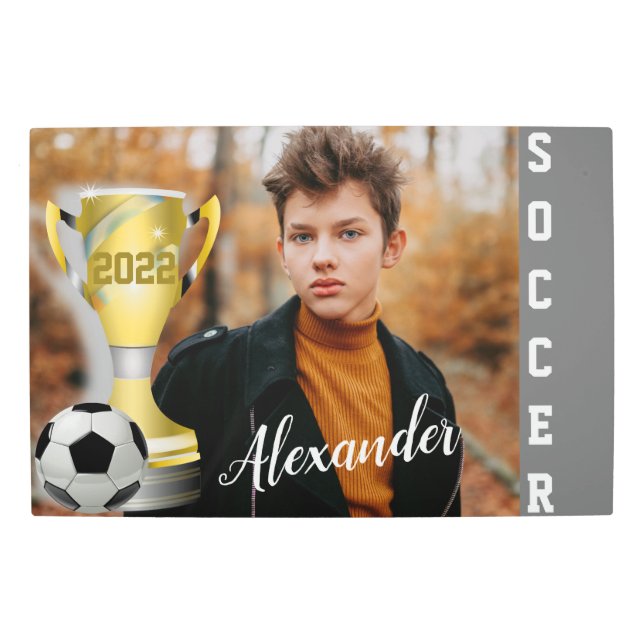 Impresión En Metal Moderna foto y nombre para el deporte de fútbol gr (Anverso)