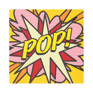 Impresión En Metal Moderna moda del cómic tipográfico POP Fun