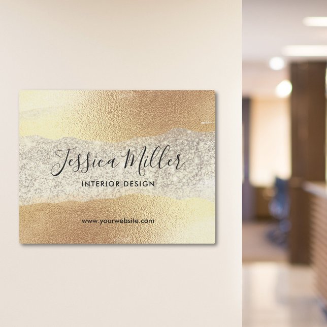 Impresión En Metal Moderno Purpurina de diamantes de oro Faux Relieve (In situ)