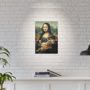 Impresión En Metal Mona Lisa and her cat Leonardo da Vinci