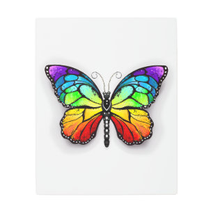 Impresión En Metal Monarca de mariposa arcoiris