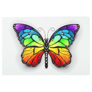 Impresión En Metal Monarca de mariposa arcoiris
