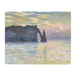 Impresión En Metal Monet - Manneport, acantilado en Etretat, Sunset