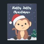 Impresión En Metal Monkey Christmas Snow Winter Animals Monkeys Metal<br><div class="desc">The monkey for Christmas with fairy lights. Funny animals with gifts and snow for the holidays. Also funny for christmas in July. Monkeys are cute animals and perfect for Christmas.</div>