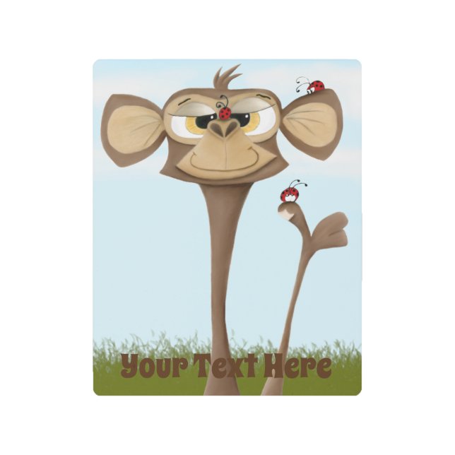 Impresión En Metal Mono tonto y Ladybugs (Anverso)