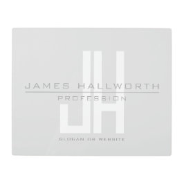 Impresión En Metal Monograma empresarial moderno | Gris