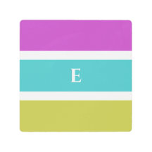 Monograma inicial contemporáneo brillante a rayas