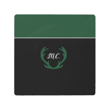 Monograma moderno de agentes de venado verde