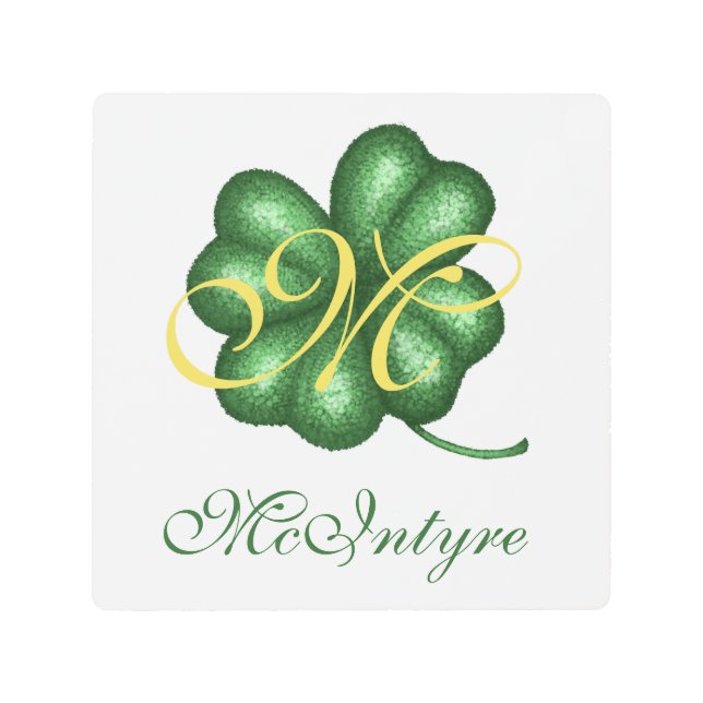 Impresión En Metal Monograma Shamrock (Anverso)