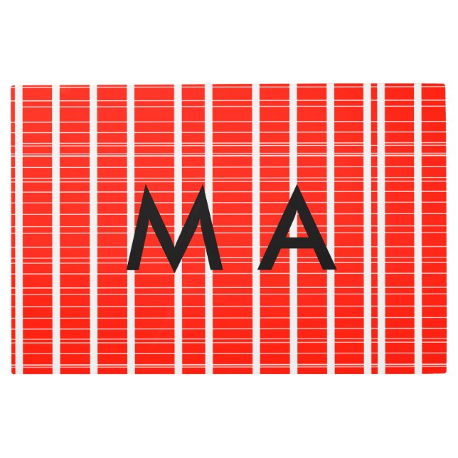 Impresión En Metal Monograma simple añada su letra de nombre man mini (Anverso)