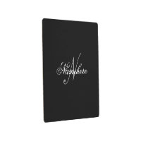 Monograma único personalizado de nombre blanco y n