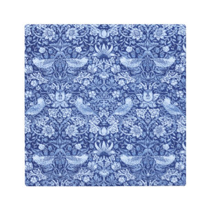 Impresión En Metal Monotona azul de fresa, William Morris