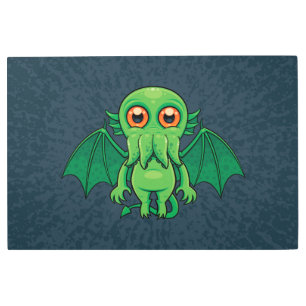 Impresión En Metal Monstruo de Cthulhu Verde