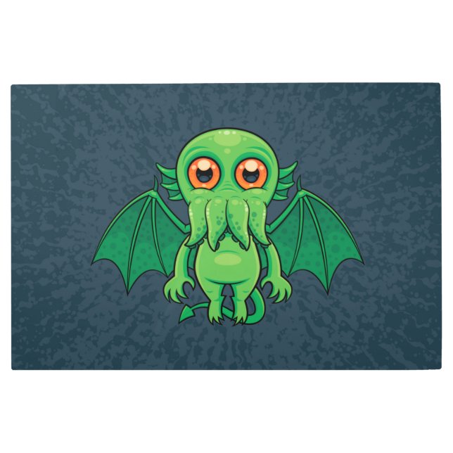 Impresión En Metal Monstruo de Cthulhu Verde (Anverso)