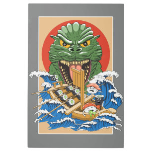 Impresión En Metal Monstruo japonés Sushi Lover