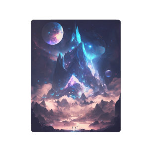 Impresión En Metal Montaña Del Paisaje De La Fantasía De Cristal