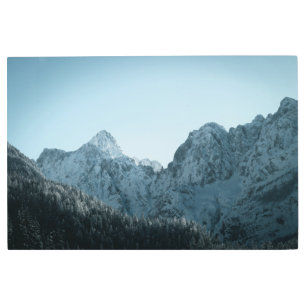 Impresión En Metal Montañas impresionantes y bosque de abetos