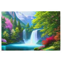 Impresión En Metal Montañas moradas, paisaje vibrante