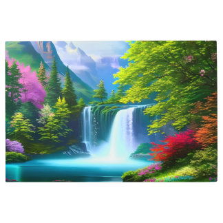 Impresión En Metal Montañas moradas, paisaje vibrante