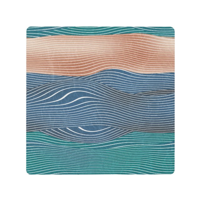 Impresión En Metal Montañas paisajísticas naturales: patrón sin fisur (Anverso)