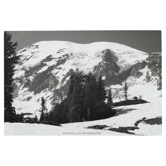 Impresión En Metal Monte Rainier en junio (Anverso)