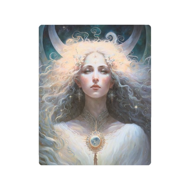 Impresión En Metal Moon Goddess Fantasy Art (Anverso)