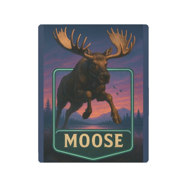 Impresión En Metal Moose Sign (Anverso)