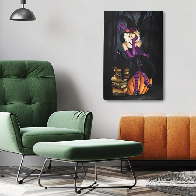 Impresión En Metal Morado de calabaza de bruja rubia (Subido por el creador)