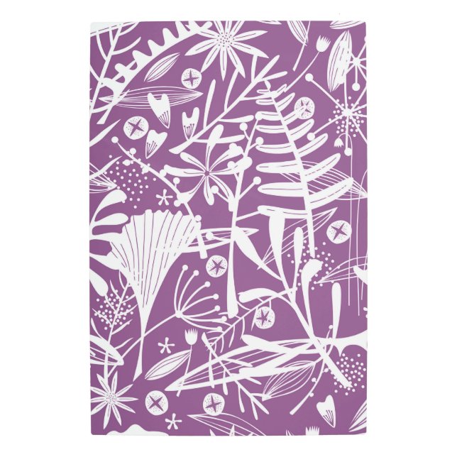 Impresión En Metal Morado floral botatánico moderno (Anverso)