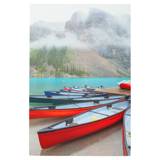 Impresión En Metal Moraine Lake Canoes (Anverso)
