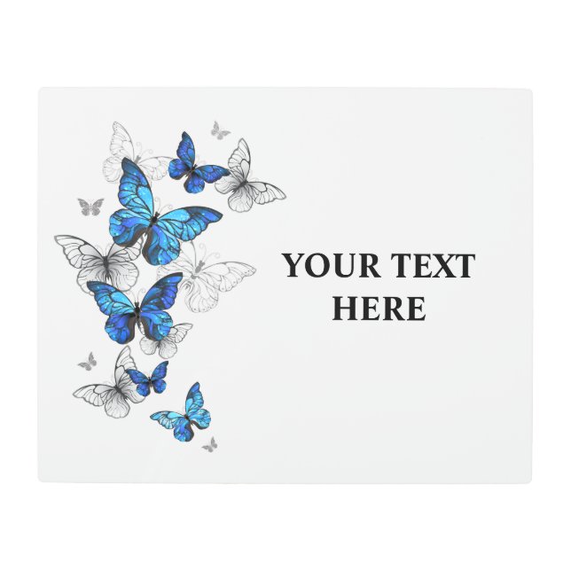 Impresión En Metal Morfo de las mariposas voladoras azules (Anverso)