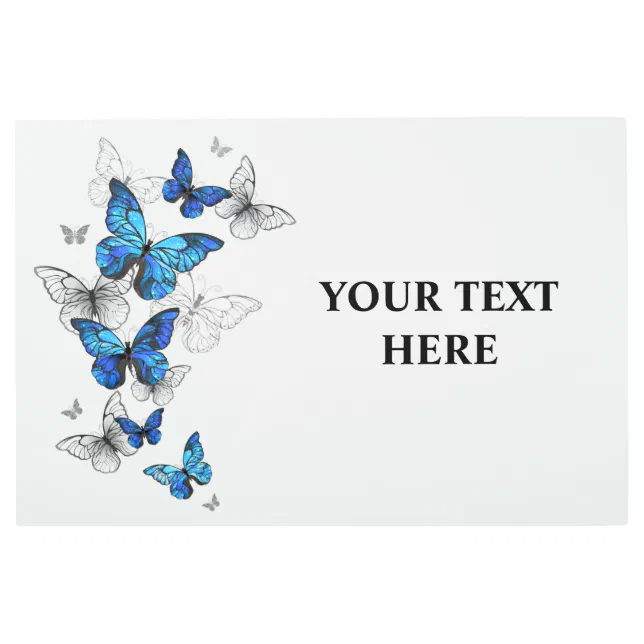 Impresión En Metal Morfo de las mariposas voladoras azules