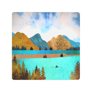 Impresión En Metal Morning Lake Rower