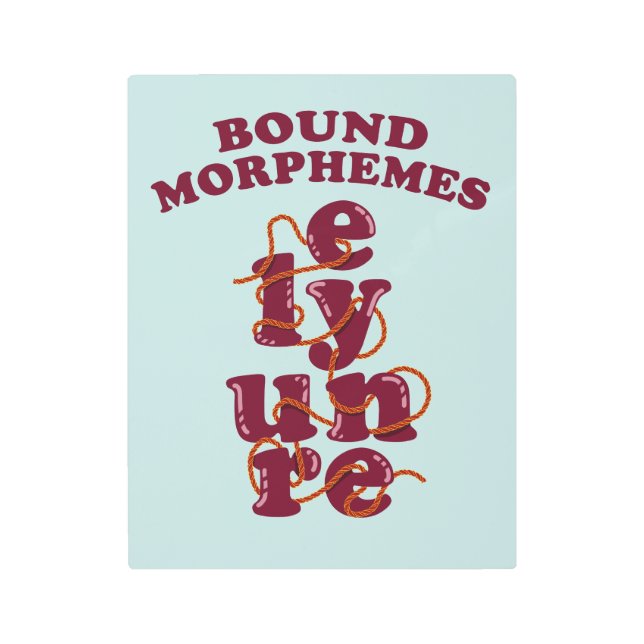 Impresión En Metal Morphemes gratis Phonics Aprendiendo Inglés (Anverso)
