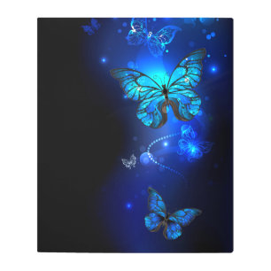 Impresión En Metal Morpho Butterfly in the Dark Background