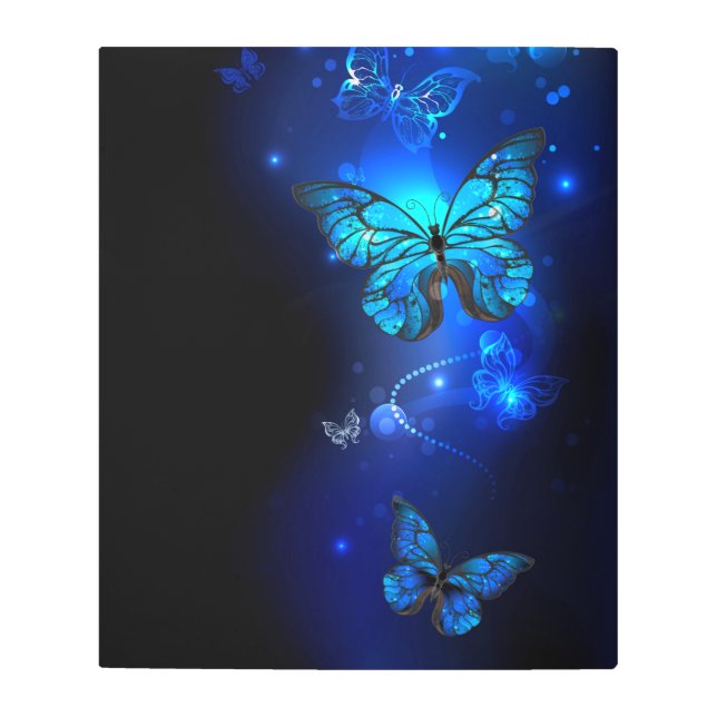 Impresión En Metal Morpho Butterfly in the Dark Background (Anverso)