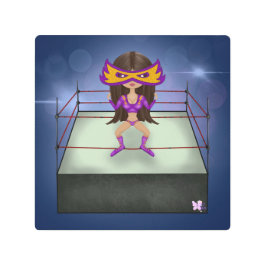 Impresión En Metal Morple Lightning brunette luchadora