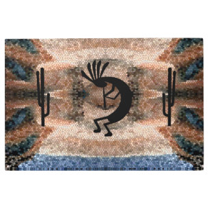 Impresión En Metal Mosaico del desierto del suroeste de Kokopelli 36