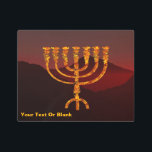Impresión En Metal Moshe es Menorah<br><div class="desc">Una representación de la menorah de siete ramificaciones (candelabra) hecha por los israelíes después del éxodo de Egipto. Añade tu propio texto. En la Torá Moshe Rabbenu se le dice: "Harás una Menora de oro puro, golpeada, la Menora será hecha, su base, su rama, sus goballes, sus pechos y sus...</div>