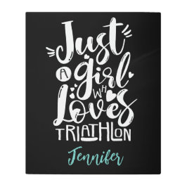 Impresión En Metal Motivación divertida de triatlón Chica Guión blanc