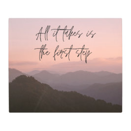 Impresión En Metal motivación por el amanecer rosa y naranja