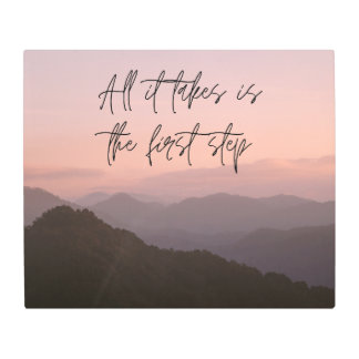 Impresión En Metal motivación por el amanecer rosa y naranja