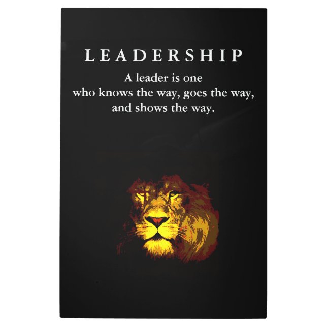 Impresión En Metal Motivational Leadership Lion (Anverso)