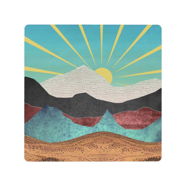 Impresión En Metal Mountain Fantasy Sunrise (Anverso)