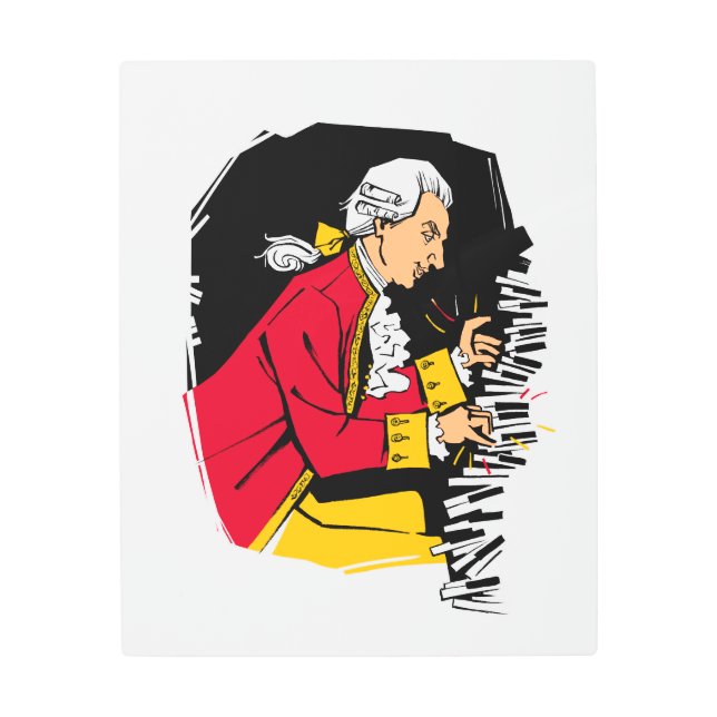 Impresión En Metal Mozart toca el piano (Anverso)