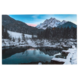 Impresión En Metal Muelles de Zelenci al atardecer