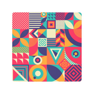 Impresión En Metal Muestra formas geométricas abstractas, patrón sin 