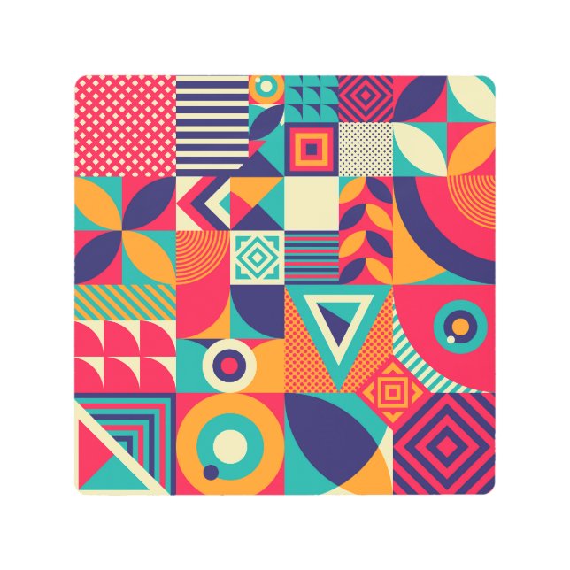 Impresión En Metal Muestra formas geométricas abstractas, patrón sin 